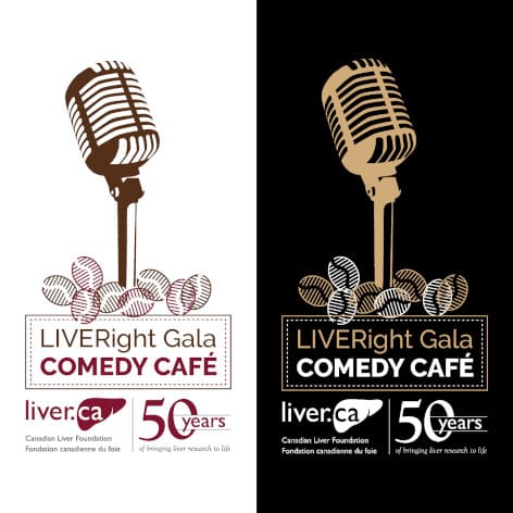 Canadian Liver Foundation LIVERight Gala Comedy Cafe logo design