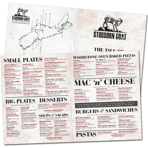 The Stubborn Goat Gastropub Food Menu