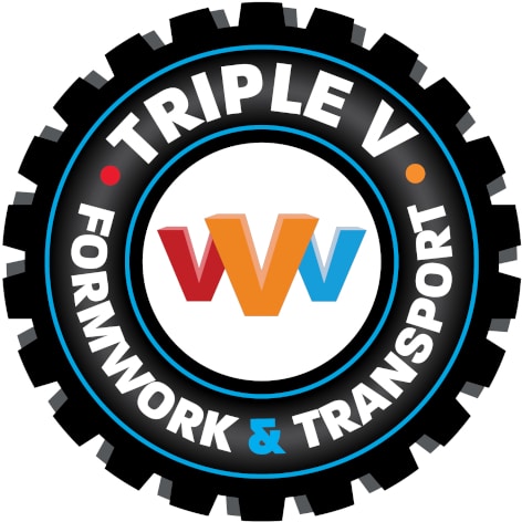 Triple V Formwork and Transport logo sample